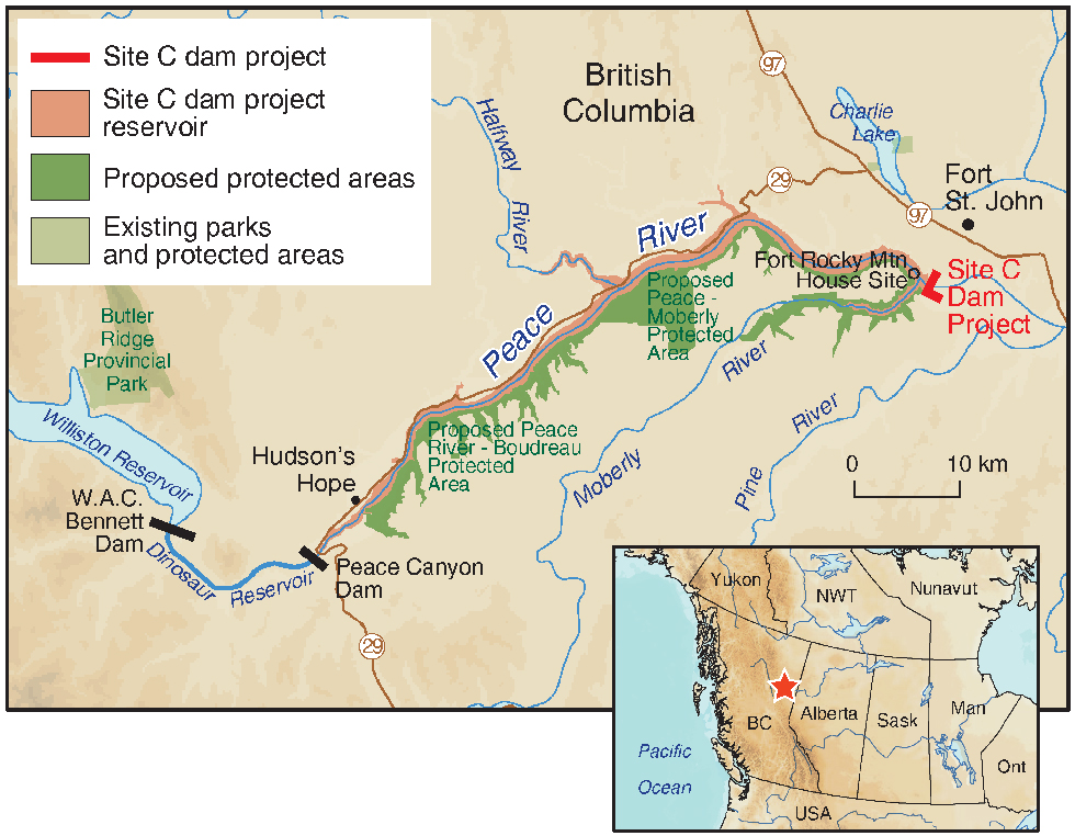 Map of Site C dam project